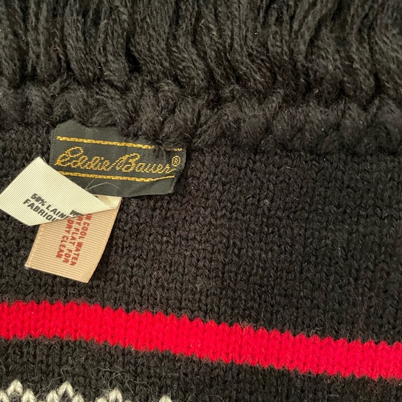 Vintage Eddie Bauer Wool blend Knit scarf - snowflake double layer, unisex - Picture 6 of 9